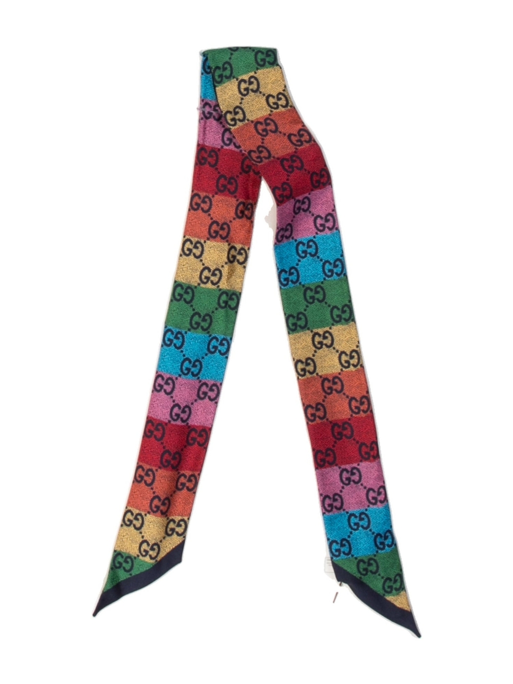 Twilly Rainbow Logo Stripe  Scarf